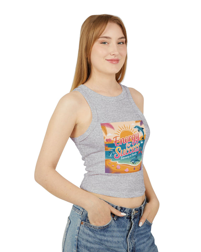 "February and Florida, Energy for Success" Women's Micro Rib Racer Tank Top