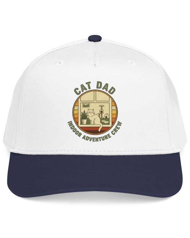 "Cat Dad Indoor Adventure Crew" Mid Profile Baseball Cap