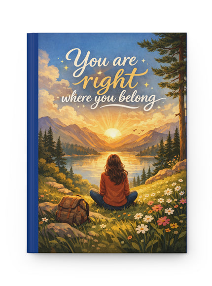 "You Are Right Where You Belong" Hardcover Journal Matte