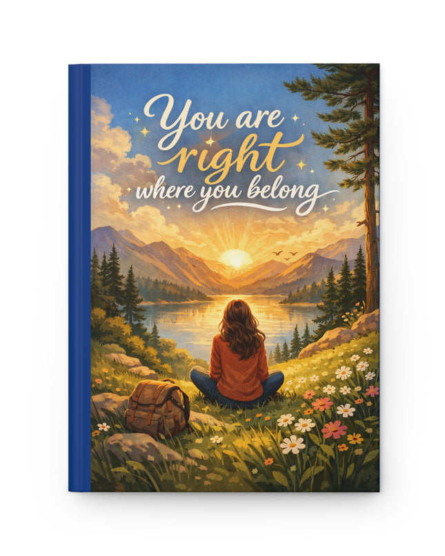 "You Are Right Where You Belong" Hardcover Journal Matte