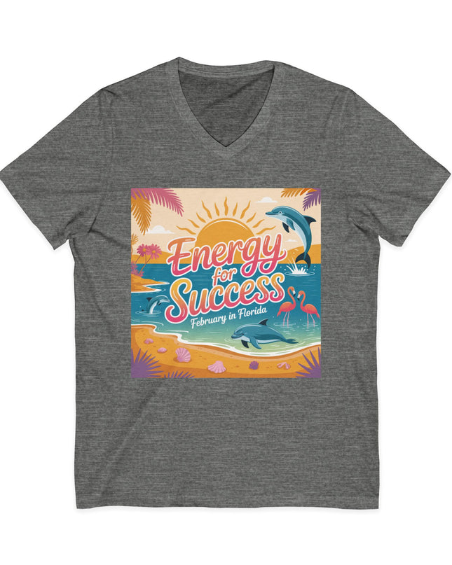 "February in Florida, Energy for Success" Ladies' V-Neck T-Shirt