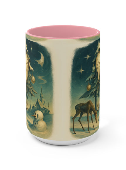 "Classic Christmas Scene (Salvador Dali Style)"  Accent Mug