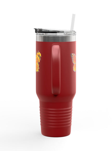 "Butterfly Poppies" Insulated Travel Mug, 40oz