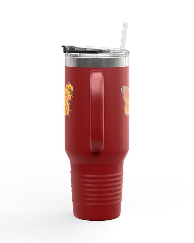 "Butterfly Poppies" Insulated Travel Mug, 40oz