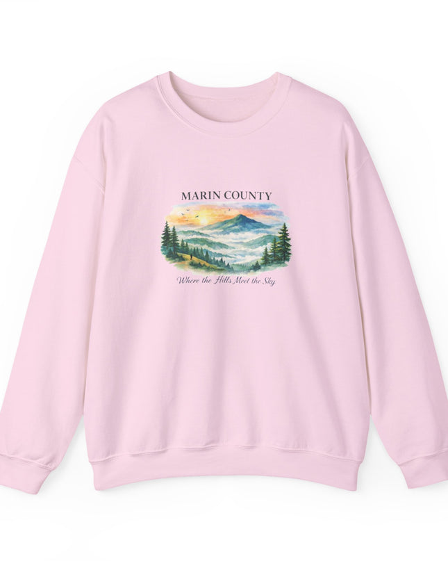 "Marin County, Where the Hills Meet the Sky" Unisex Heavy Blend Crewneck Sweatshirt