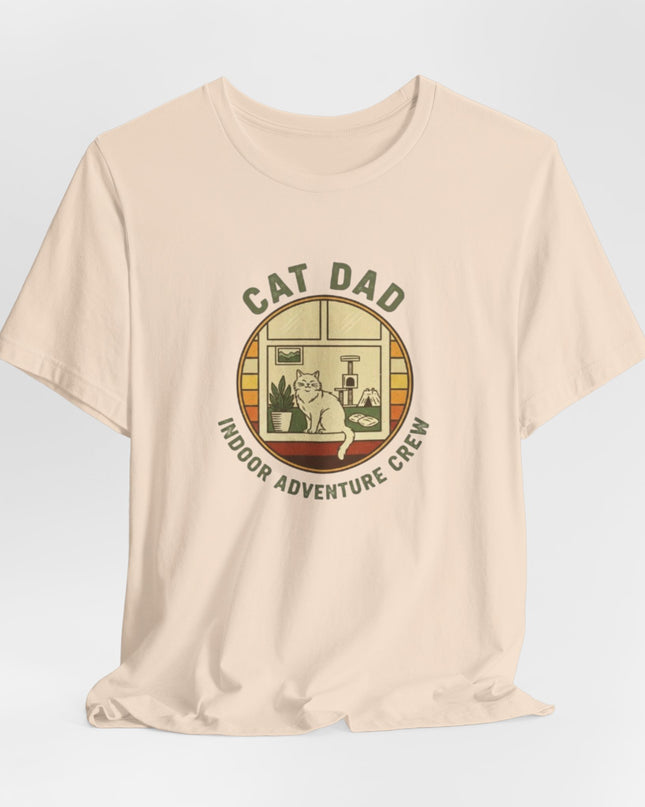 "Cat Dad Indoor Adventure Crew" Unisex Jersey Short Sleeve Tee