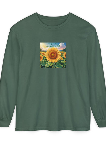 "Keep on the Sunny Side of Life" Unisex Garment-dyed Long Sleeve T-Shirt