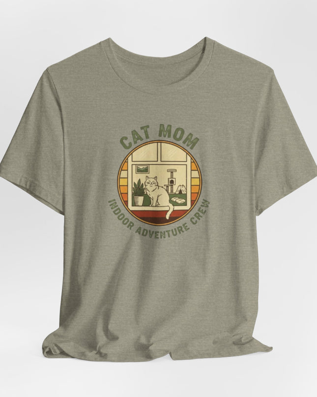"Cat Mom Indoor Adventure Crew" Unisex Jersey Short Sleeve Tee