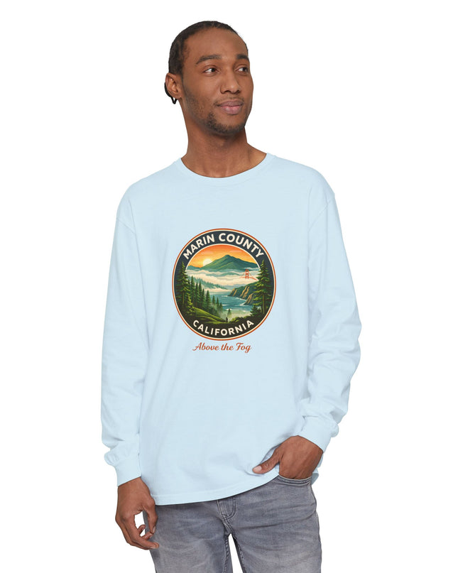 "Marin County, Above the Fog" Unisex Garment-dyed Long Sleeve T-Shirt