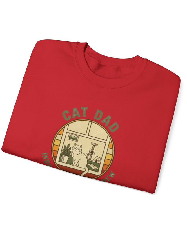 "Cat Dad Indoor Adventure Crew" Unisex Adult Sweatshirt