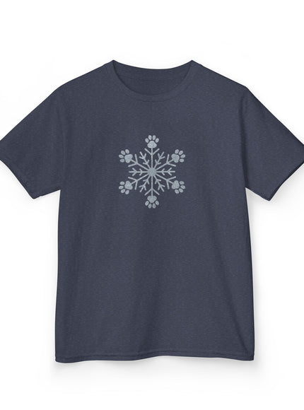 "Snowflake with Paws" Kids Heavy Cotton Tee