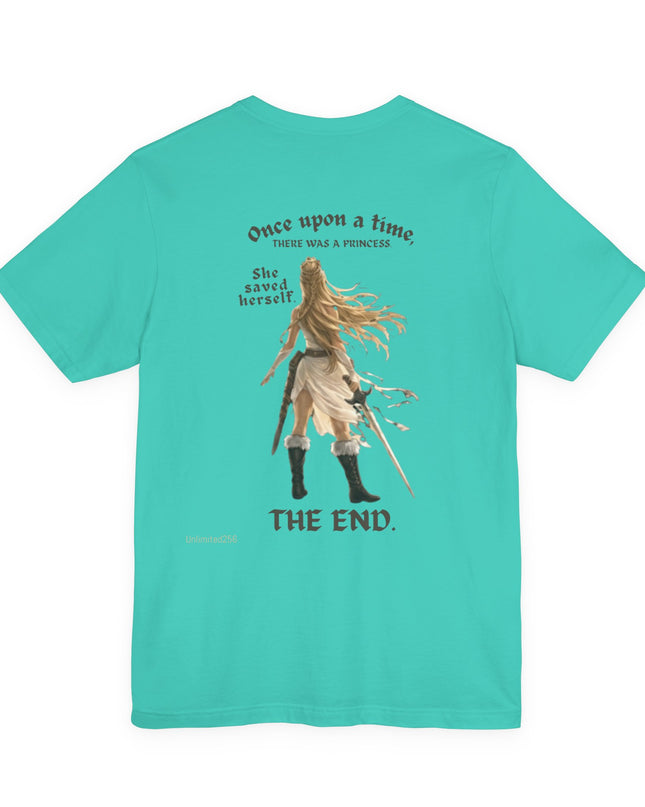 "She Saved Herself" (ink both sides) Unisex Jersey Short Sleeve Tee