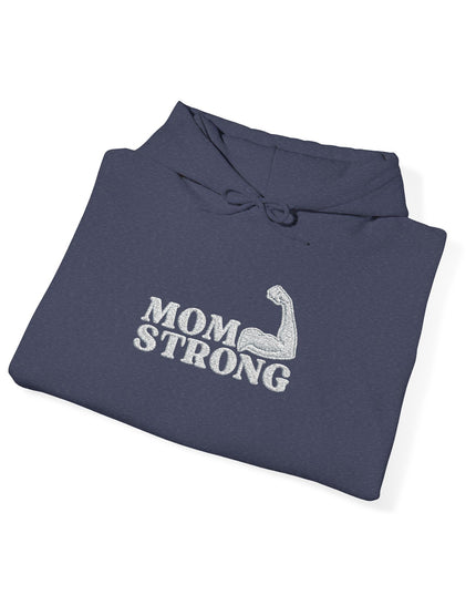 "Mom Strong (White embroidery)" Unisex Heavy Blend Hooded Sweatshirt