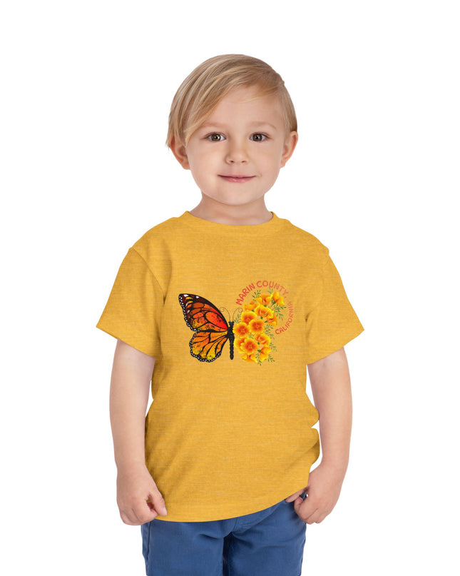 "Butterflies and Poppies Marin County, California" Toddler Short Sleeve Tee