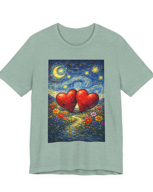 "Valentine's Day - Vincent Van Gogh Style" Unisex Jersey Short Sleeve Tee