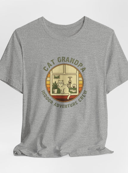 "Cat Grandpa Indoor Adventure Crew" Unisex Jersey Short Sleeve Tee