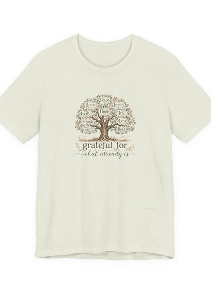 "Grateful For What Already Is" Unisex Jersey Short Sleeve Tee