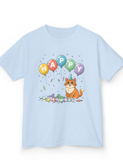 "Happy Birthday - Cat Popped the Balloons" Kids Heavy Cotton Tee