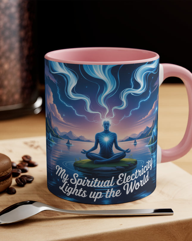 "My Spiritual Electricity Lights Up the World" Accent Mug