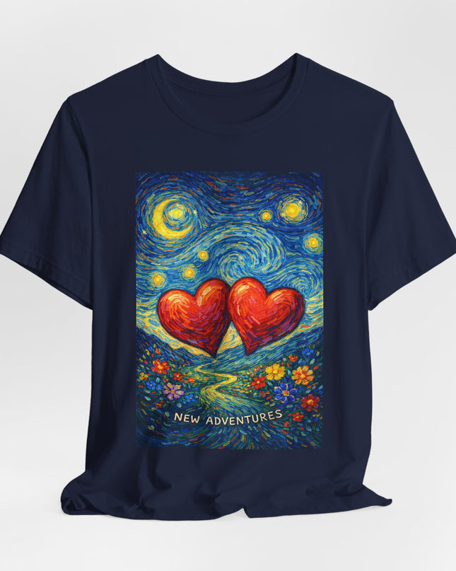 "Valentine's Day, New Adventures - Vincent Van Gogh Style" Unisex Jersey Short Sleeve Tee