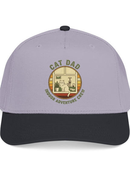 "Cat Dad Indoor Adventure Crew" Mid Profile Baseball Cap