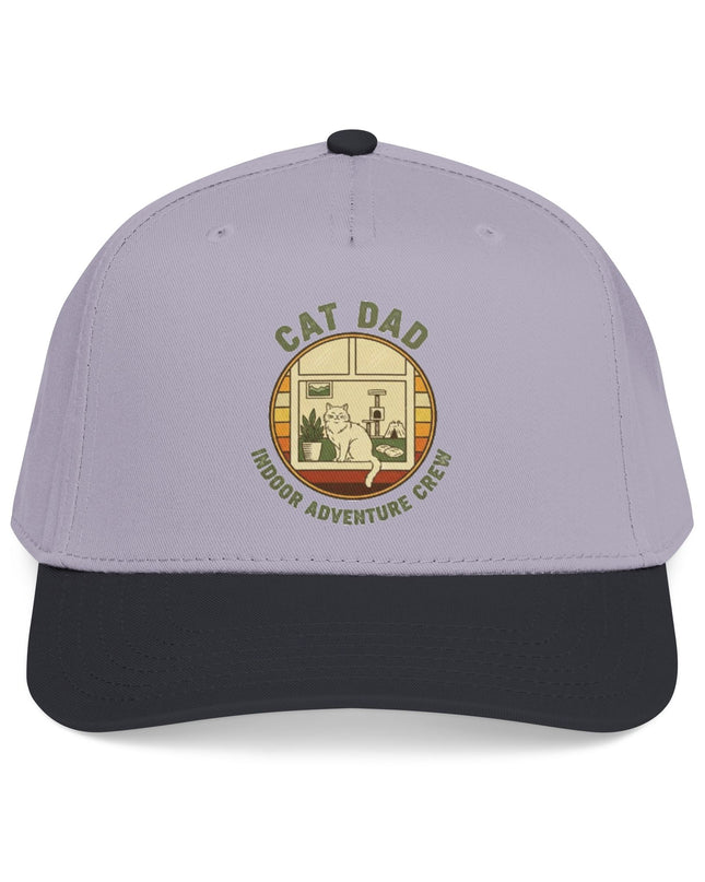"Cat Dad Indoor Adventure Crew" Mid Profile Baseball Cap