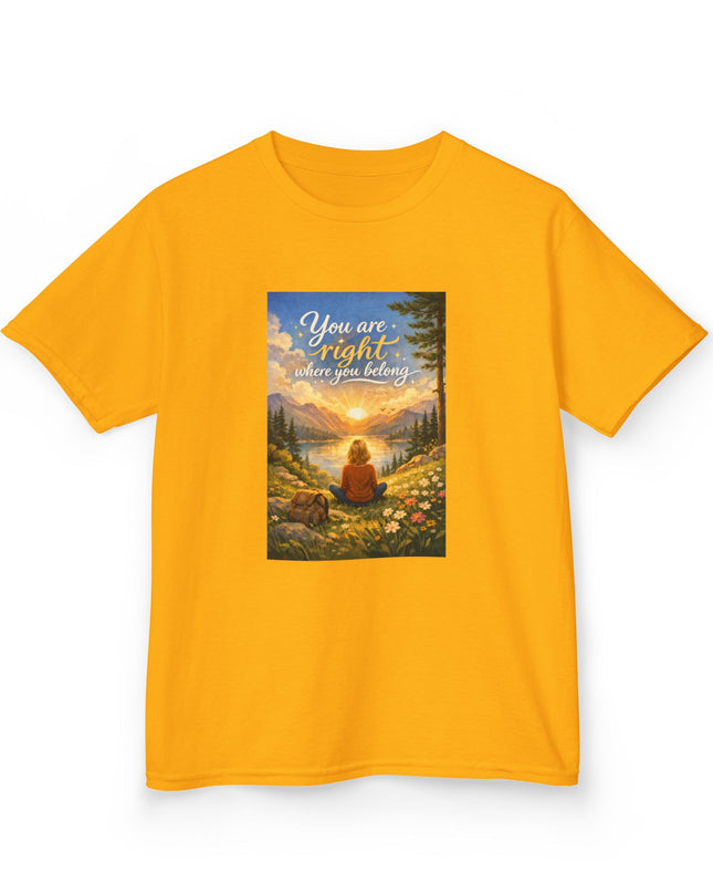 "You Are Right Where You Belong" Kids Heavy Cotton Tee