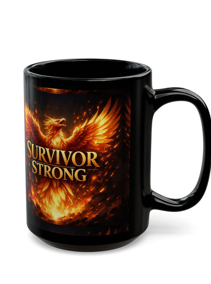 "Survivor Strong" Black Mug (11oz, 15oz)