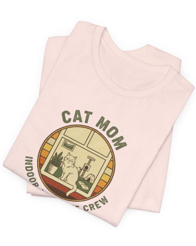 "Cat Mom Indoor Adventure Crew" Unisex Jersey Short Sleeve Tee