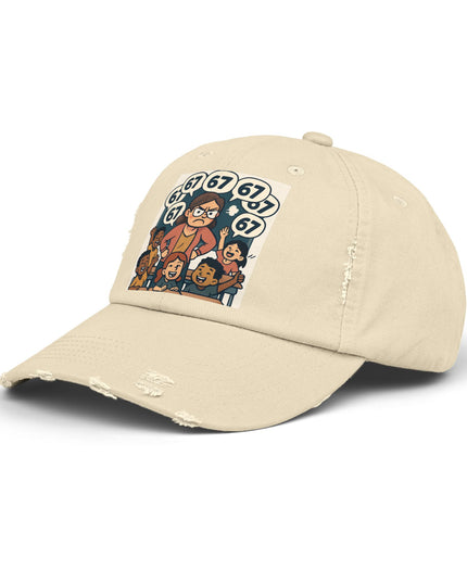 "67 with a Frustrated Elementary Teacher"- Unisex Distressed Cap