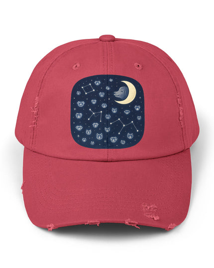 "Dog in the constellations" Unisex Distressed Cap