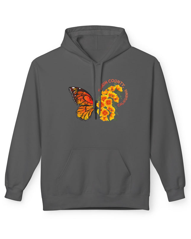 "Butterflies and Poppies Marin County, California" Unisex Midweight Softstyle Fleece Hoodie