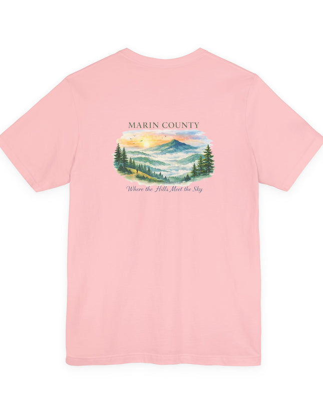 "Marin County, Where the Hills Meet the Sky" Unisex Jersey Short Sleeve Tee