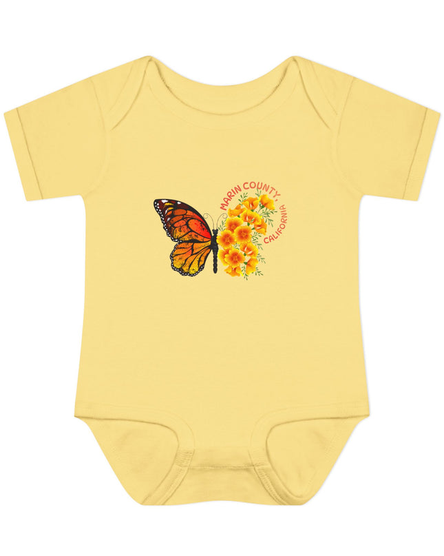"Butterflies and Poppies Marin County, California" Infant Baby Rib Bodysuit