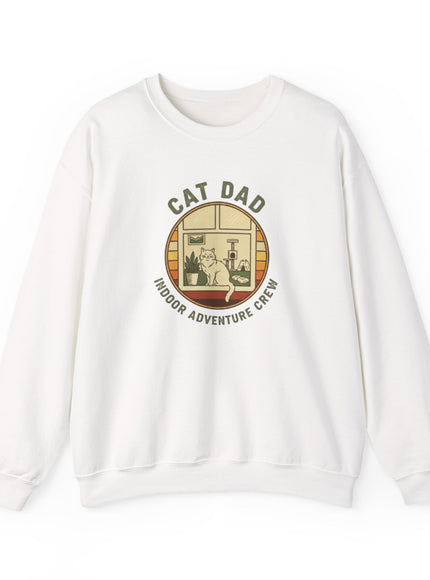 "Cat Dad Indoor Adventure Crew" Unisex Adult Sweatshirt