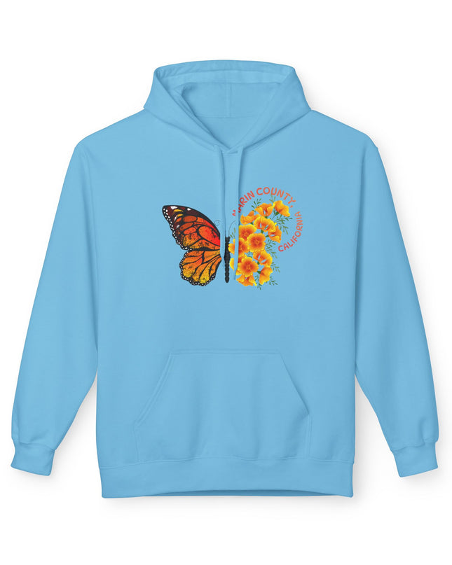 "Butterflies and Poppies Marin County, California" Unisex Midweight Softstyle Fleece Hoodie