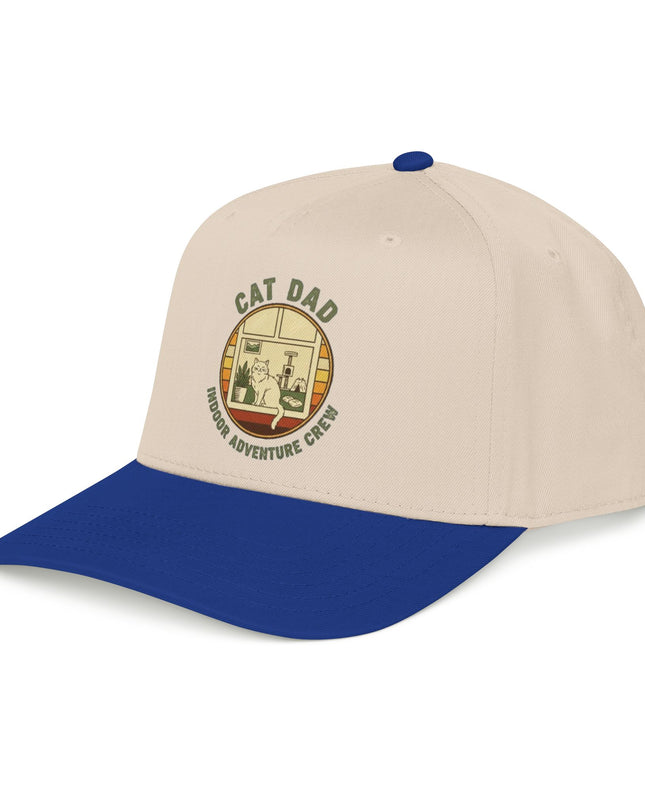 "Cat Dad Indoor Adventure Crew" Mid Profile Baseball Cap