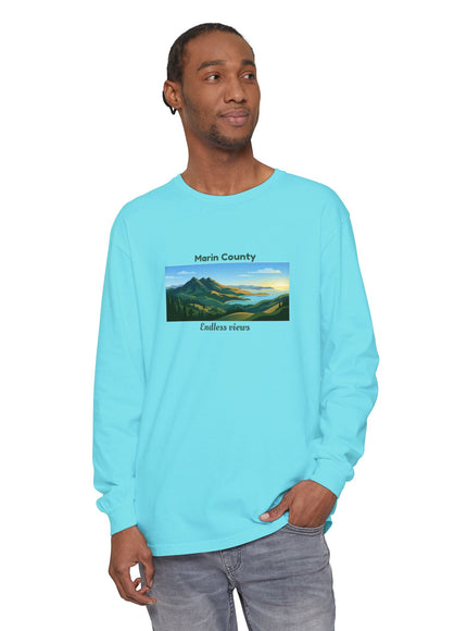 "Marin County - Endless Views" Unisex Garment-dyed Long Sleeve T-Shirt