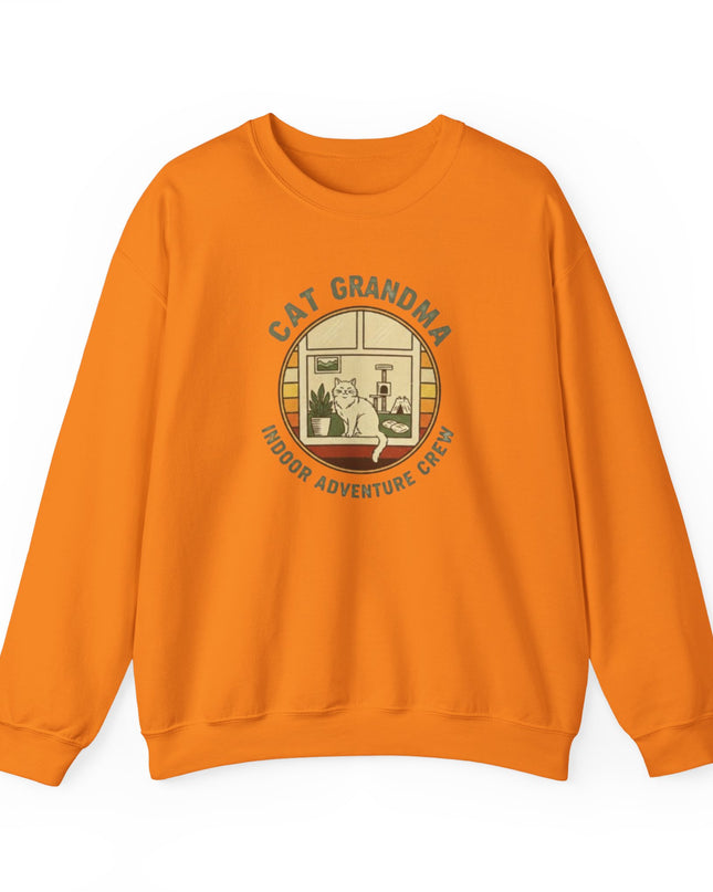 "Cat Grandma Indoor Adventure Crew" Unisex Adult Crewneck Sweatshirt