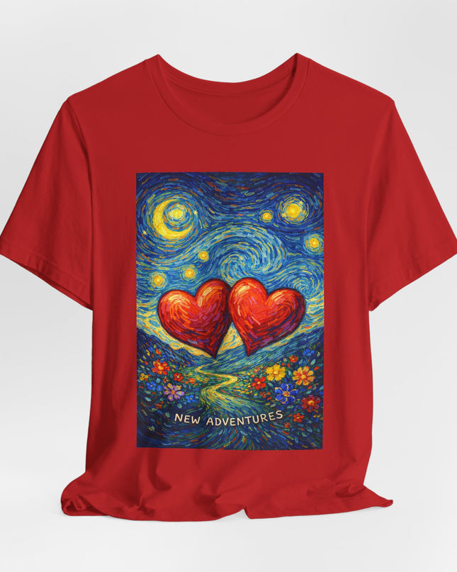 "Valentine's Day, New Adventures - Vincent Van Gogh Style" Unisex Jersey Short Sleeve Tee