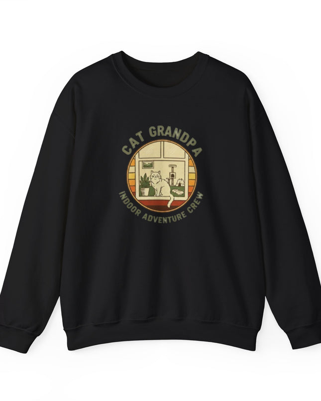 "Cat Grandpa Indoor Adventure Crew" Unisex Adult Sweatshirt