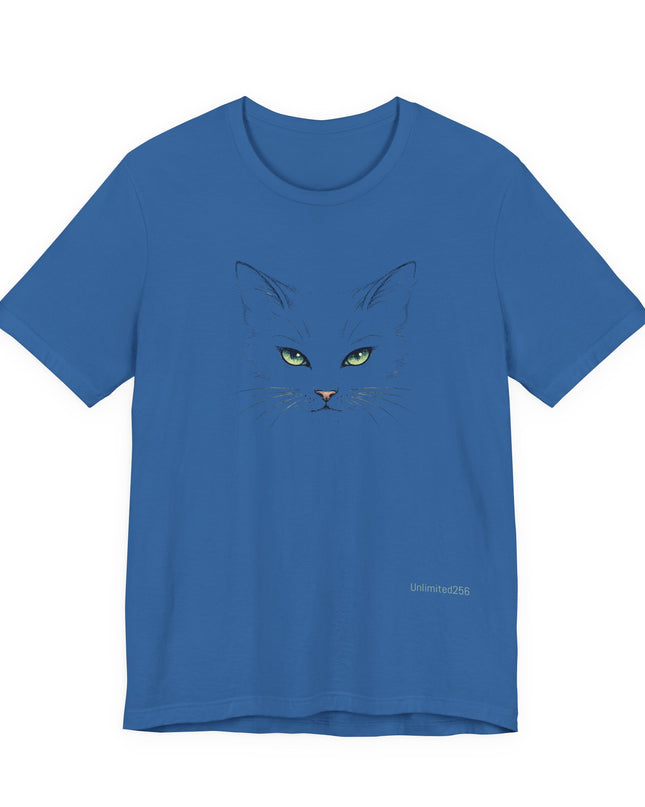 "Cat Face Sketch" Unisex Jersey Short Sleeve Tee