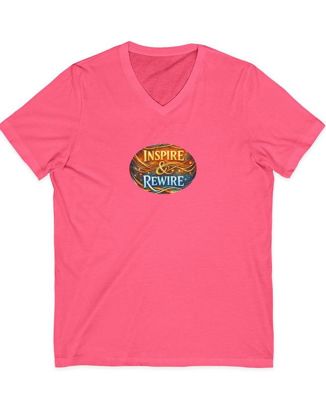 "Inspire and Rewire" Unisex Jersey Short Sleeve V-Neck Tee