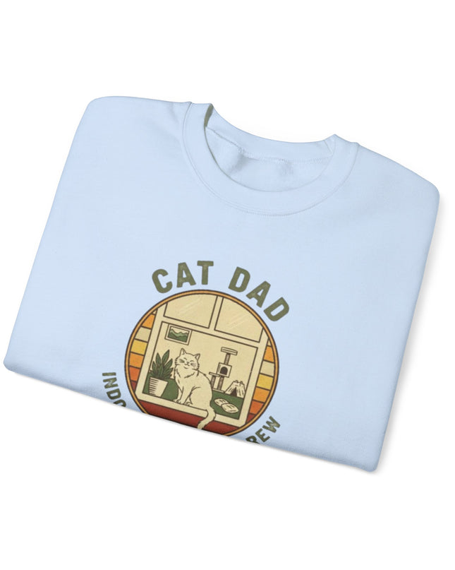 "Cat Dad Indoor Adventure Crew" Unisex Adult Sweatshirt
