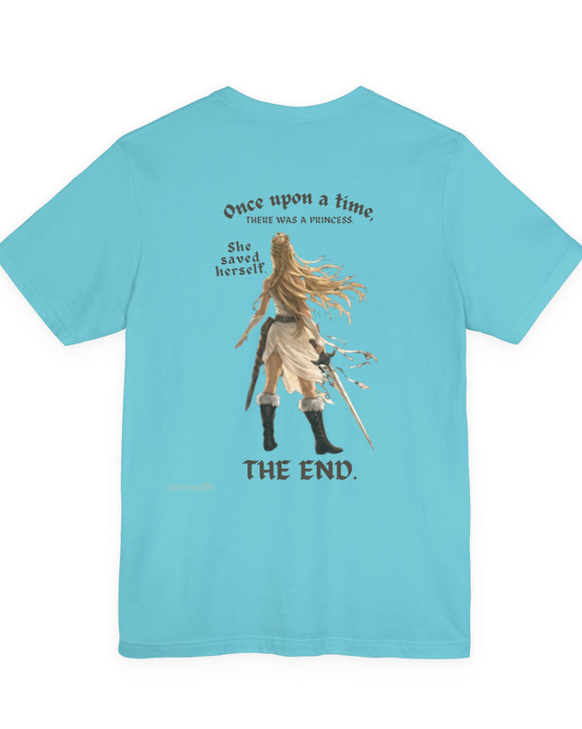 "She Saved Herself" (ink both sides) Unisex Jersey Short Sleeve Tee