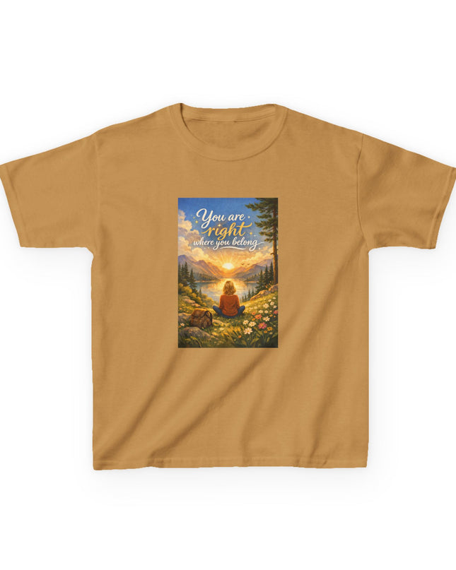 "You Are Right Where You Belong" Kids Heavy Cotton Tee