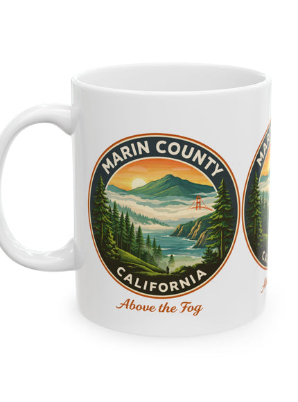 "Marin County, Above the Fog" Ceramic Mug, (11oz, 15oz)