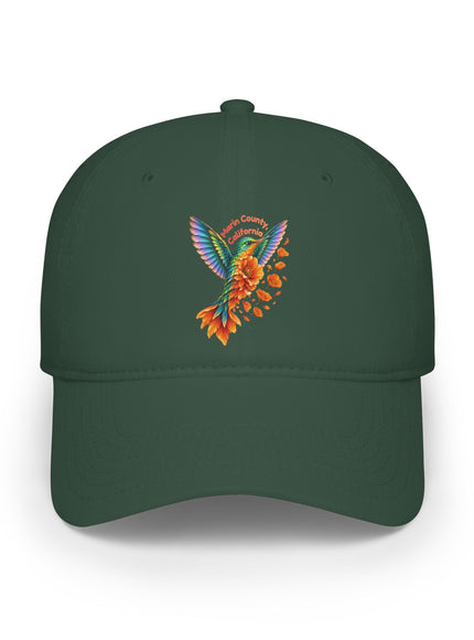 "Hummingbird and Poppies" Low Profile Baseball Cap