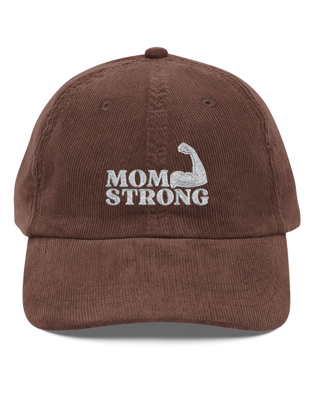 "Mom Strong" Vintage Corduroy Cap (Embroidery)
