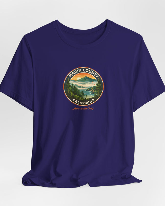 "Marin County, Above the Fog" Unisex Jersey Short Sleeve Tee